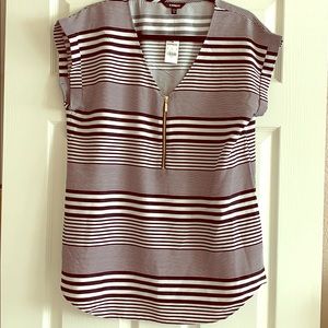 Black and white striped blouse